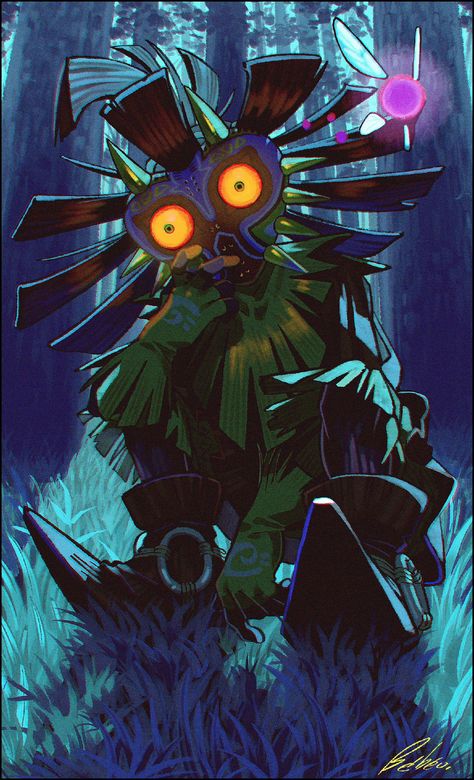 Majoras Mask Skull Kid, Art Hor, Majoras Mask Art, Legend Of Zelda Majora's Mask, Legend Of Zelda Characters, Zelda Funny, One Piece Wallpaper Iphone, Majoras Mask, Zelda Art