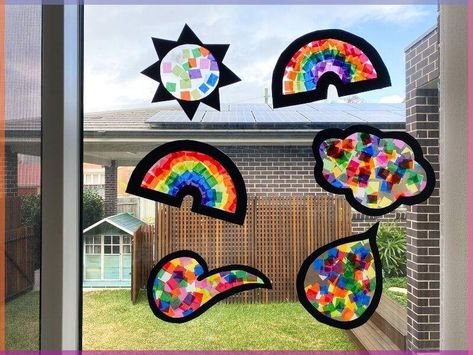 Create your own rainbow-coloured sun catcher. DIY sun catchers are not only a fun craft idea for kids, they make colourful decorations as they catch the sunlight to bring a beautiful sostained glass effect to your play space. Kids Suncatcher Craft, Sun Catcher Diy, Diy Sun Catcher, Kindergarten Art Activities, Diy Sun Catchers, Crafts For All Ages, Suncatcher Diy, Diy Suncatchers, Window Crafts