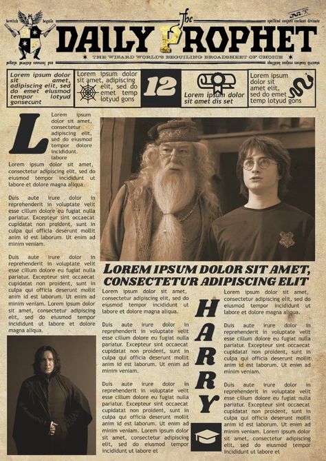 / Harry Potter Daily Prophet Template, Harry Potter Newspaper Printable Free, Harry Potter Printables Free Templates, Halloween Newspaper, Harry Potter Newspaper, Houses Videos, Harry Potter Templates, Harry Potter Printables Free, Harry Potter Free