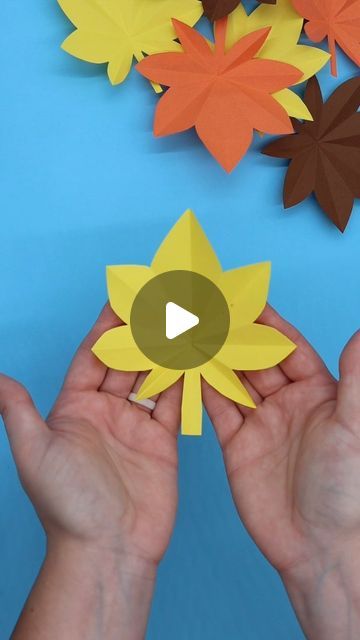 Kelly Crean on Instagram: "How to make paper leaves 🍁

#origami #kidscrafts #easycrafts #papercrafts #fallcrafts #paperleaves #falldecor #diyfalldecor #kidsactivities #classroomideas #teacherideas #papercrafting" Origami Fall Leaves, How To Make A Leaf Out Of Paper, Fall Leaf Suncatcher Craft, Paper Leaf Wreath Diy, How To Make Leaves Out Of Paper, Paper Leaves Diy, Leaves Origami, Paper Leaf Wreath, Origami Leaves