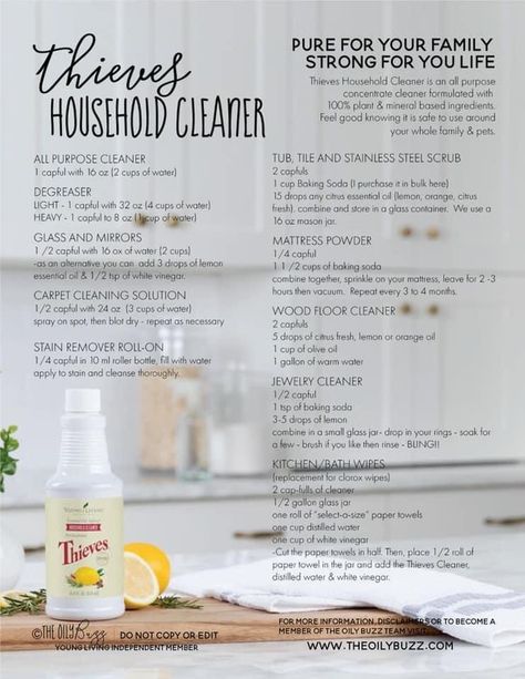 Thieves Recipe, Thieves Cleaner Recipe, Thieves Cleaning, Essential Oil Cleaner, Young Living Products, Young Living Oils Recipes, Living Oils Recipes, Thieves Cleaner, Thieves Household Cleaner