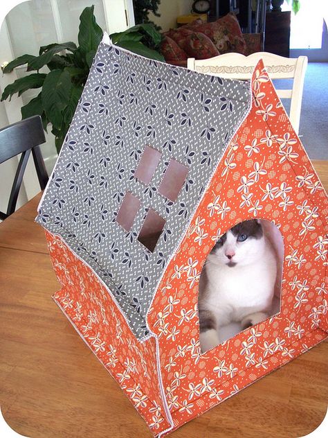 Cat House Diy, Diy Cat Toys, Fabric Sewing Patterns, Cat Beds, Animal Projects, Cat Crafts, Diy Cat, Cat Diy, Diy Stuffed Animals