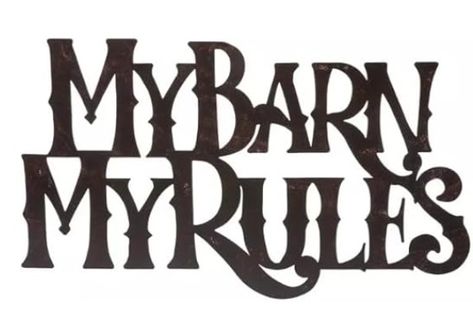 This rustic piece features a distressed brown metal cut-out of the phrase "My Barn My Rules" in a western-inspired font. Use it to complement the country charm of your home. Who's The Boss, Wall Decor Hobby Lobby, Silhouette Cameo Machine, Elegant Wall Art, Wall Decor Quotes, My Rules, Print Coupons, Creative Craft, Metal Surface