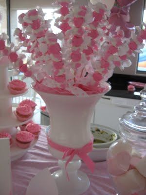 @Abby Stevens - more candy/party ideas - saltwater taffy center piece White Party Centerpieces, Baby Shower Chair Ideas, Shower Chair Ideas, Candy Skewers, Pink And White Party, Baby Shower Chair, Taffy Candy, Ballerina Birthday, Shower Chair