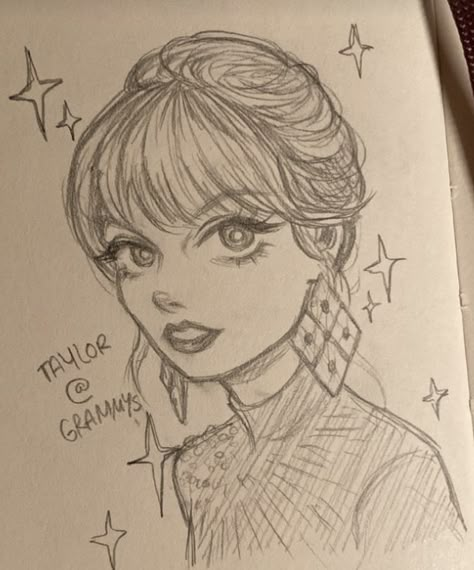 Kaledoodles Taylor Swift, Taylor Swift Sketch Pencil, Taylor Swift Drawing Sketches, Taylor Swift Dibujos, Taylor Swift Drawing Easy, The Grammys 2023, Taylor Swift At The Grammys, Grammys 2023, Toddler Drawing