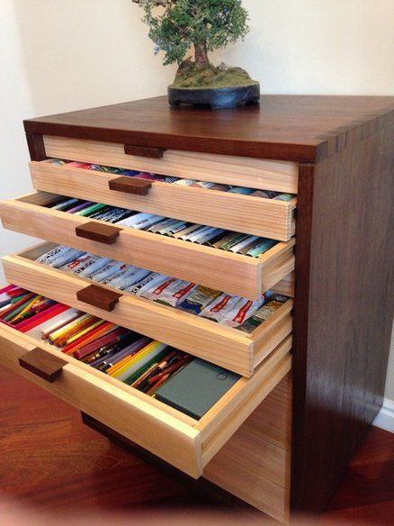 Art Supply Cabinet Fine Woodworking Furniture, Art Cabinet, Wood Projects Plans, Art Supplies Storage, Woodworking Projects Furniture, Woodworking Cabinets, Woodworking Plans Beginner, Deco Originale, Woodworking Plans Diy