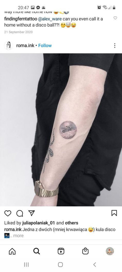 Disco Ball Planet Tattoo, Disco Ball Tattoo Ideas, Uk Tattoo Ideas, Fine Line Disco Ball Tattoo, Minimalistic Disco Ball Tattoo, Tattoo Ideas Disco Ball, Disco Ball Tattoo, Secret Tattoo, Ball Tattoo