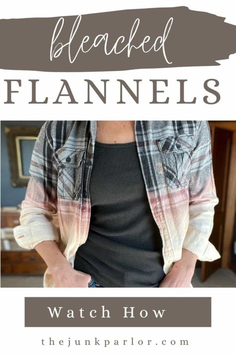 Cricut Flannel Shirt, Bleach Dipped Flannel Diy, Bleached Flannel Shirts With Designs Diy, Upcycle Flannel Shirt Ideas, How To Acid Wash A Shirt, How To Bleach A Flannel Shirt Diy, Upcycle Flannel Shirt Diy, Distressed Flannel Shirts, Diy Flannel Shirt Refashion