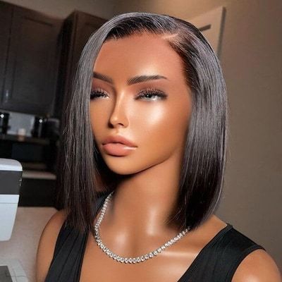 Short Hair Lengths, Black Bob, Short Human Hair Wigs, 100 Human Hair Wigs, Human Virgin Hair, Hairstyle Women, Short Bob Wigs, Short Hairstyle, Bob Wig