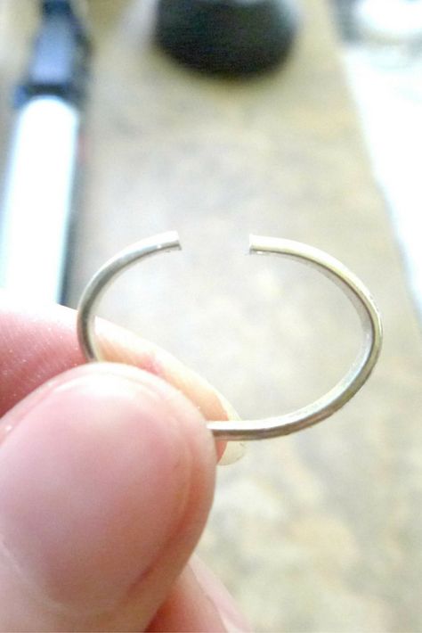 Basic Silversmithing: How To Make A Silver Ring Band — Maker Monologues Diy Silver Rings, Silversmithing Tutorials, Thing To Learn, Simple Ring Band, Jewelry Making Books, Silversmithing Jewelry, Making Books, Silver Ring Band, Simple Ring