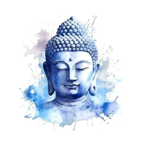 Blue buddha watercolor great design for ... | Premium Vector #Freepik #vector #buddha-statue #buddhism #thai-buddha #oriental-flower Watercolor Art Images, Watercolor Buddha, Buddhism Wallpaper, Blue Buddha, Buddha Tattoos, Buddha Art Drawing, Thai Buddha, Buddha Art Painting, Buddha Zen