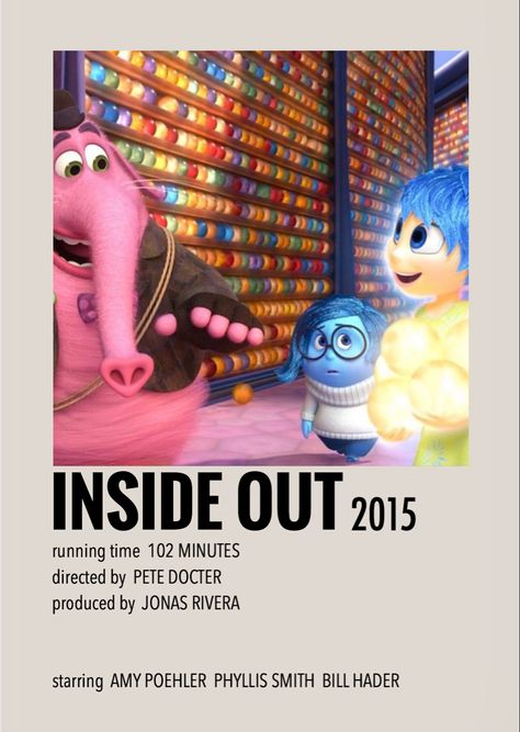 Inside Out Polaroid Poster, Back Of The Net Movie, Inside Out Minimalist Poster, Inside Out 2 Movie Poster, Movie Posters Animation, Minimalist Movie Posters Disney, Mini Movie Poster, Movie Prints Aesthetic, Inside Out 2 Poster