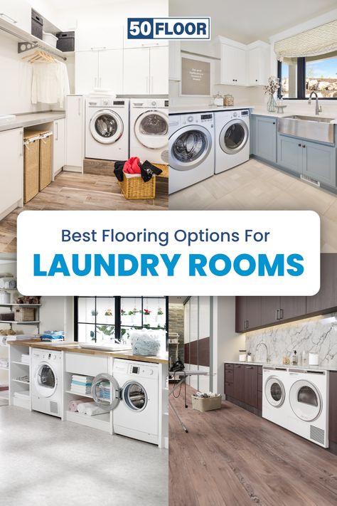 Have you been wondering about the best flooring for laundry rooms? When it comes to selecting laundry room flooring, you want something that's easy to clean and maintain, while also being attractive and durable. Check out our recommendations for the best type of flooring for laundry rooms! #LaundryRoomDesign #LaundryRoomFloors #HomeDesign Porcelain Tile Floor Laundry Room, Laundry Room Flooring Ideas, Laundry Room Floor Ideas, Laundry Room Floors, Room Floor Ideas, Flooring Ideas Vinyl, Laundry Room Floor, Type Of Flooring, Laundry Room Tile