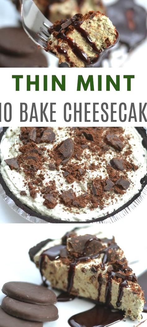 No Bake Cheesecake Easy, Cheesecake Easy No Bake, Bake Cheesecake Recipes, No Bake Cheesecake Recipes, Bake Cheese, Mint Desserts, Cheesecake Easy, Mint Cheesecake, Chocolate Chip Cheesecake