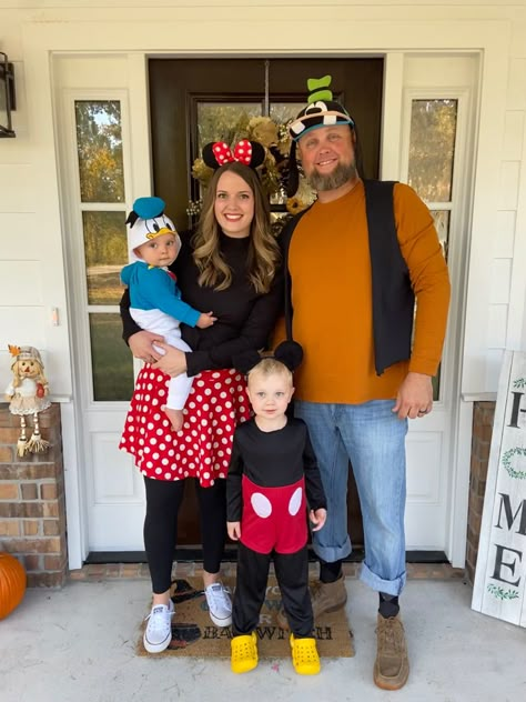 Family Of Three Disney Costumes, Mickey Mouse Costumes Family, Mickey And Minnie Family Costume, Mickey And Friends Costumes, Four Person Halloween Costumes Family, Family Halloween Costumes Mickey Mouse, Mickey Mouse Clubhouse Family Costumes, Family Of Four Halloween Costumes Boys, Mickey Family Halloween Costumes