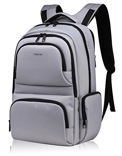 Kuprine Slim Business Water Resistant Laptop Backpack for Men 17 Inch Laptop College Computer Backpacks for WomenSilver Grey *** Find out more about the great product at the image link. Backpack For Traveling, Bag School, School Bag, Gray Anti-theft Backpack For Daily Use, Best Backpacks For College, Functional Gray Anti-theft Backpack, Black Anti-theft Backpack For Travel, Functional Gray Backpack With Anti-theft Pocket, Black Anti-theft Laptop Backpack