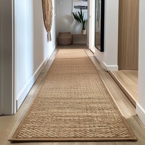 Elevate your hallway with The Natural Rug Store's custom-made natural fibre runner rugs! 🌿 Designed to complement your home's unique dimensions and aesthetic, these runners infuse warmth and character into your entryway. Create a cozy, welcoming atmosphere that greets your family and guests alike. 🏡💚 #NaturalFibreRunners #EcoFriendlyEntryway #TheNaturalRugStore #HallwayElegance #NaturalRugs #SeagrassRugs #SisalRugs #CoirRugs #JuteRugs #Sisool #WoolRugs Jute Hallway Runner, Hallway Rugs Ideas, Long Hallway Ideas, Long Hallway Rug, Coir Rug, Entrance Rugs, Entrance Hall Decor, Entry Runner Rug, Natural Rugs