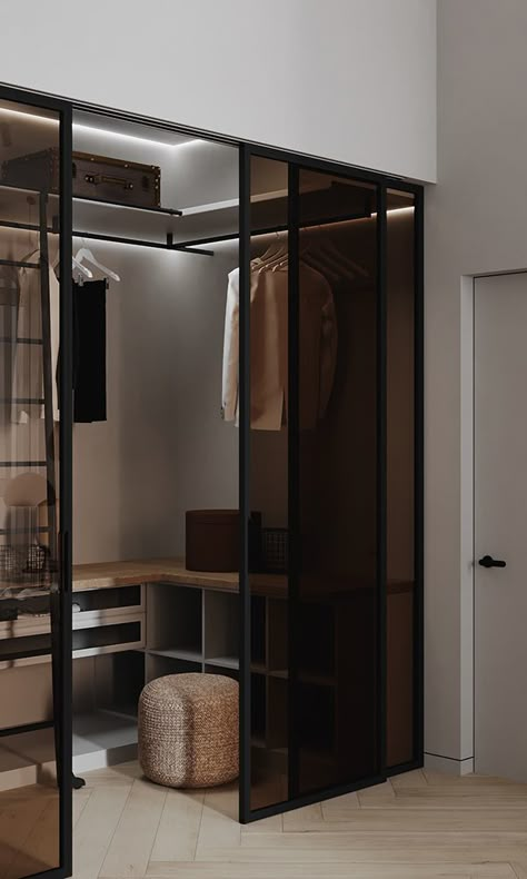 Clothing Room Ideas, Walk In Closet Doors, Luxury Closet Doors, Walk In Closet Door, Walking Closet Ideas, Dressing Room Door, Closet Door Ideas, Wardrobe Bedroom, Dream Closet Design