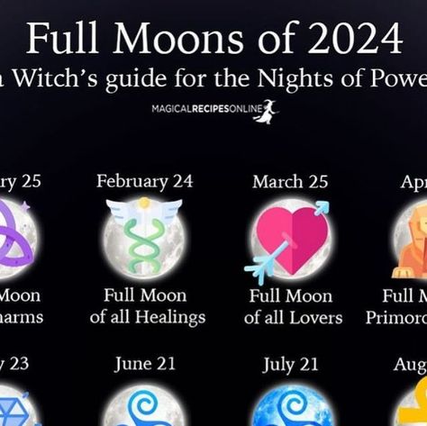 Magical Recipes Online on Instagram: "Full Moon of Healing is coming 💕 here’s your witchy guide to Fulll Moons of 2024 👉 https://www.magicalrecipesonline.com/2024/01/full-moons-of-2024-a-magical-guide.html #magicalrecipesonline #fullmoons #fullmoon" Magical Recipes, Dreams And Visions, Witchcraft For Beginners, Online Food, Feel It, Do You Feel, Full Moon, Last Night, Instagram A