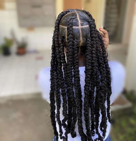 10 Box Braids, 10 Jumbo Box Braids, 6 Knotless Braids, Jumbo Passion Twists Hairstyle Long, Knotless Butterfly Braids, Passion Braids Hairstyles, Passion Braids, Butterfly Braids, Big Box Braids