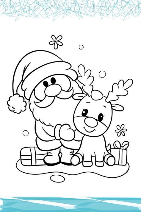 Coloring Book for Kids: Super Cute, Big and Easy Designs with Santas, Snowmen, Reindeer, Ornaments, Toys, Gifts and More! Sveti Nikola, Santa Coloring, Merry Christmas Coloring Pages, Santa Coloring Pages, Free Christmas Coloring Pages, Christmas Coloring Sheets, Printable Christmas Coloring Pages, Christmas Tree Coloring Page, Christmas App Icons