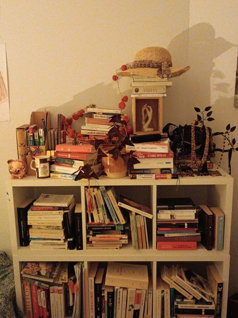 Books
Bookshelf Book Filled Bedroom, Full Bookshelf Aesthetic, Organized Clutter Aesthetic, Chaotic Bookshelf, Vintage Book Shelf Aesthetic, Book Case Aesthetic, Messy Bookshelf Aesthetic, Vintage Bookshelf Aesthetic, Small Outdoor Garden Ideas