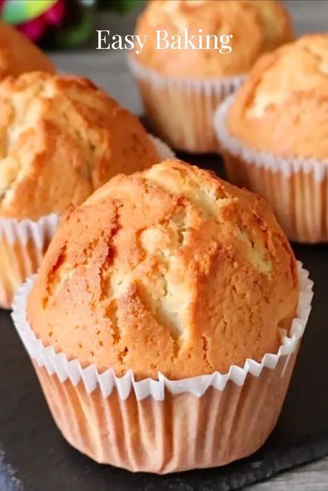 Super easy and delicious plain vanilla muffins recipe! Just mix everything together, bake and these yummy and simple muffins are ready to be served with your cup of tea or coffee. So soft, moist and fluffy , you will never buy vanilla muffins again! Nothing compares to a homemade freshly baked muffins. Impress your loved ones with your baking skills, but don't tell them how easy it was ;) Plain Muffins Recipes Easy, Simple Cake In A Cup Recipe, Plain Muffin Recipe Easy, Plain Muffins Recipes, Vanilla Muffins Moist, Bulk Muffin Mix Recipe, Diy Muffin Mix Recipes, Homemade Muffins Recipe Easy, Home Made Muffins Recipes