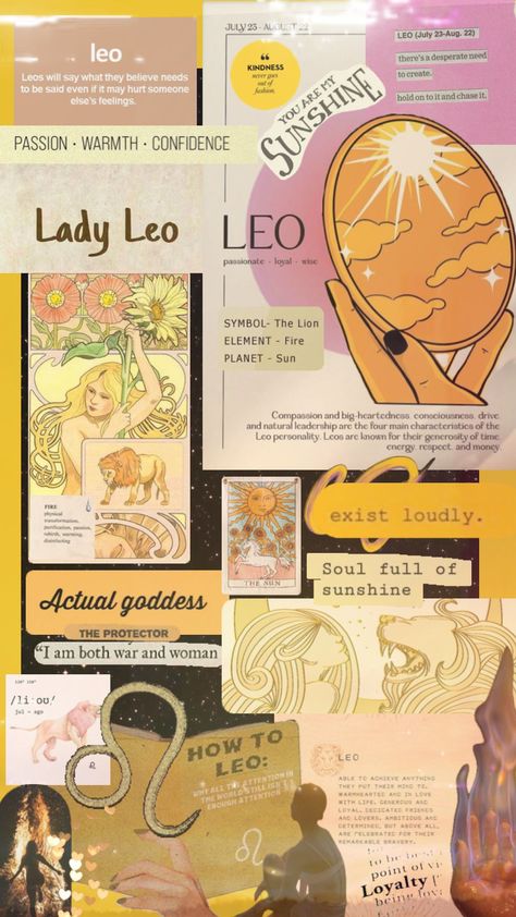 #leo Leo Season Aesthetic, Leo Zodiac Wallpaper, Leo Collage, Leo Wallpaper, Leo Fashion, Zodiac Leo Art, Thought Wallpaper, Zodiac Wallpaper, Leo Energy