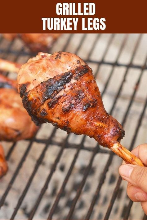 Grilled Turkey Legs, Turkey Leg Recipes, Turkey Drumsticks, Turkey Leg, Grilled Turkey, Turkey Legs, Turkey Dinner, Cooking Turkey, On The Grill