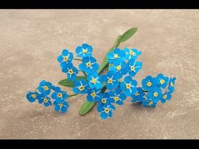 How To Make Forget Me Not Paper Flower - Craft Tutorial - YouTube Forget Me Not Origami, Paper Forget Me Not Flowers, Origami Forget Me Not, Diy Forget Me Not Flowers, Forget Me Not Craft, Forget Me Not Crafts, Forget Me Not Paper Flowers, Paper Forget Me Not Flowers Diy, Mini Paper Flowers