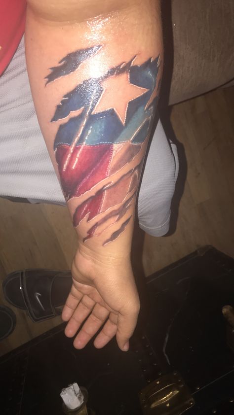 Texas ripped skin tattoo Texas Flag Forearm Tattoo, Texas Flag Tattoo For Men, Texas Tattoo For Men, Texas Flag Tattoo, People Tattoos, Texas Artwork, Ripped Skin Tattoo, Texas Tattoo, Baseball Tattoos