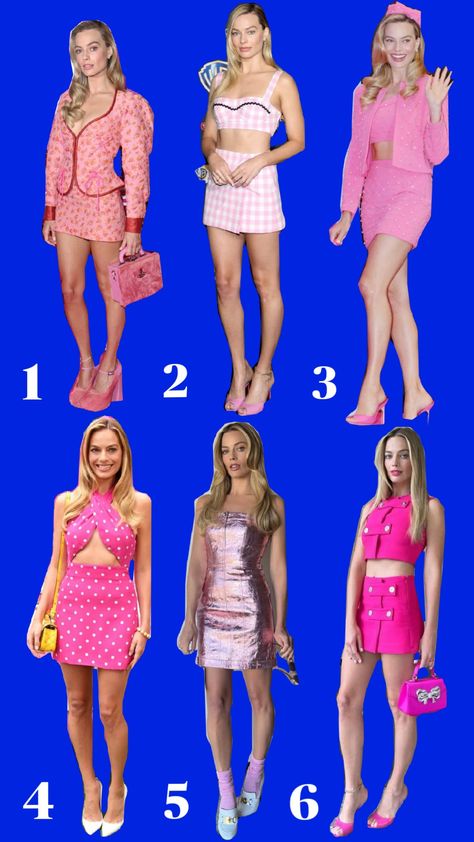 Comment your favourite one #barbie #barbiethemovie #barbiedoll #margot #margotrobbie #cuteoutfits #barbieoutfits #ootd #cuteclothes #pink #barbiecore #aesthetic Barbie Aesthetic Outfit Ideas, Barbie Core Outfit, Barbie Fits, Barbiecore Outfit, Barbiecore Aesthetic, Barbie Aesthetic, Barbie Outfits, Elle Woods, Aesthetic Outfit Ideas