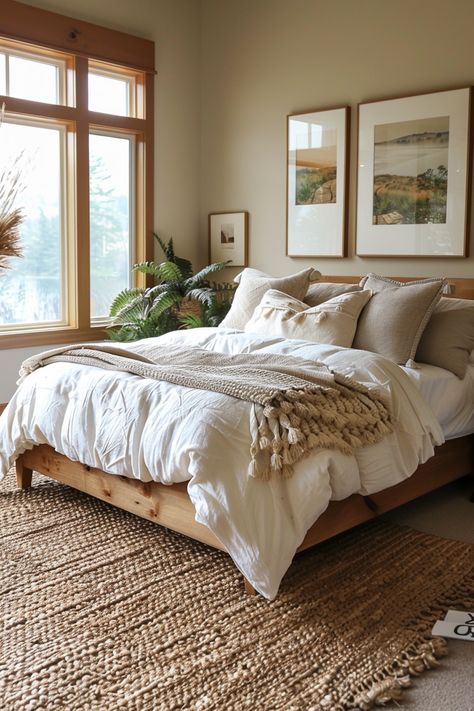 70+ Cozy Earthy Bedroom Ideas With Natural Elegance Earthy Bedroom Aesthetic Vintage, Natural Decor Bedroom, Warm Home Aesthetic Bedroom, Natural Wood Bedroom, Wood Bedroom Ideas, Calming Bedroom Ideas, Charlotte Apartment, Cozy Earthy Bedroom, Cozy Bedroom Decor Ideas