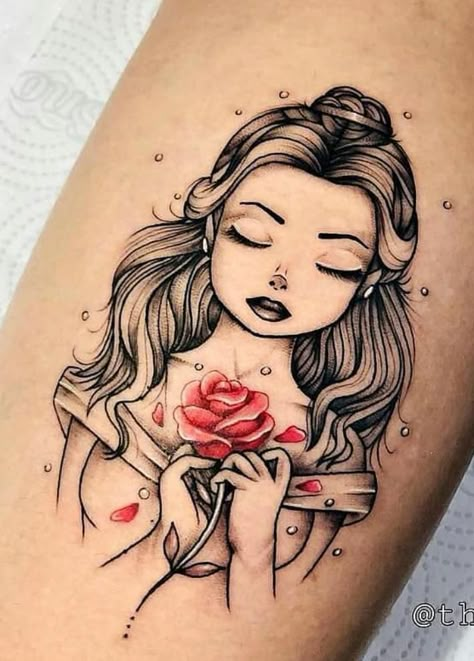 Matching Tattoos For Couples, Tinker Bell Tattoo, Lilo And Stitch Tattoo, Couple Tattoo Ideas, Belle Tattoo, Beauty And The Beast Tattoo, Tattoos For Couples, Simple Tattoos For Women, Princess Tattoo