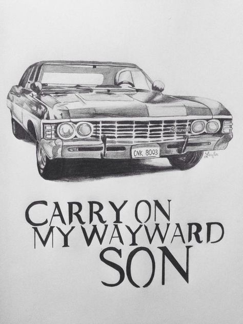 Carry On My Wayward Son. by ScaredOfReality.deviantart.com on @DeviantArt Supernatural Carry On My Wayward Son, Carry On Tattoo Supernatural, Carry On Tattoo, Spn Tattoo, Thing To Print, Drawing Movie, Supernatural Tattoo, Supernatural Fan Art, On Tattoo