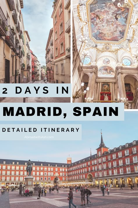 Wondering what to do in Madrid and only have a few days? I've got you covered with my 2-day Madrid Itinerary. Discover the top Madrid tourist attractions and sights, where to eat, and the best order to do it all in! #madrid #spain #madriditinerary #2daysinmadrid #madridsights #madridattractions Places To Visit In Madrid Spain, Three Days In Madrid, Two Days In Madrid, Madrid In 2 Days, 2 Days In Madrid Spain, Barcelona And Madrid Itinerary, Madrid Must Do, Madrid Spain Bucket Lists, Madrid 2 Days