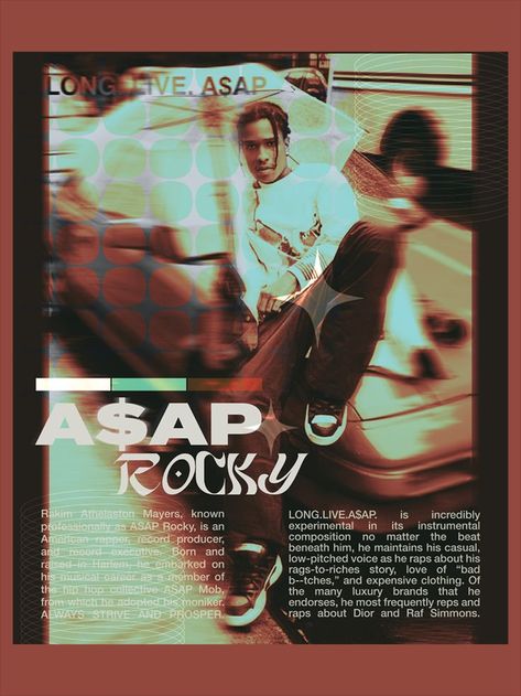 Posters For My Wall, Asap Rocky Aesthetic Poster, Asap Rocky Poster Print, Posters To Print Out For Your Room, Cool Room Posters, Posters For My Room, Poster Ideas For Room, Asap Poster, Artist Poster Design