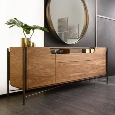 Modern Italian Sideboards and Cupboards Online - DIOTTI.COM Modern White Sideboard, Sideboard Sliding Doors, Sideboard Drawers, Stylish Sideboards, Lacquered Sideboard, Classy Furniture, London Interior Design, Credenza Design, Contemporary Sideboard