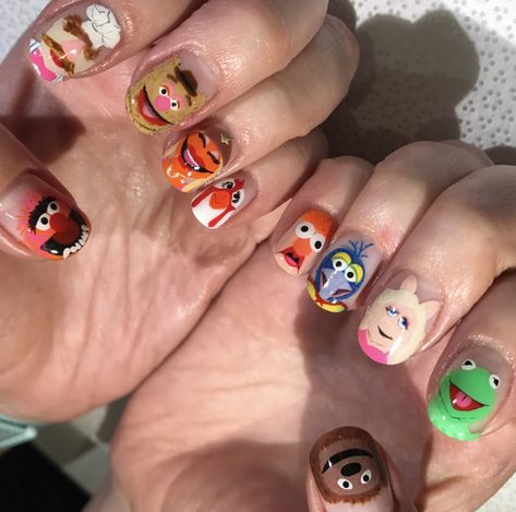 Teacher Nails, Nyc Nails, Mens Nails, Fraggle Rock, Cute Nail Art Designs, Disney Nails, Rainbow Brite, Cute Nail Art, She Ra