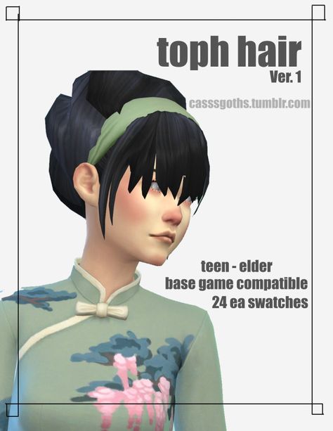 toph hair Sims 4 Cc Hair Covering One Eye, Zombie Christmas, Toph Beifong, Bratz Doll Outfits, Sims Hair, Doll Outfits, Bratz Doll, Sims 4 Cc, Maxis Match