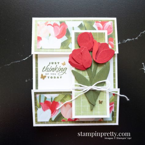 Stampin Up Flowering Tulips, Tulip Cards, Candy Giveaway, Cardmaking Techniques, Tulips Card, Tulip Field, Mary Fish, Stampin Pretty, Tulip Fields