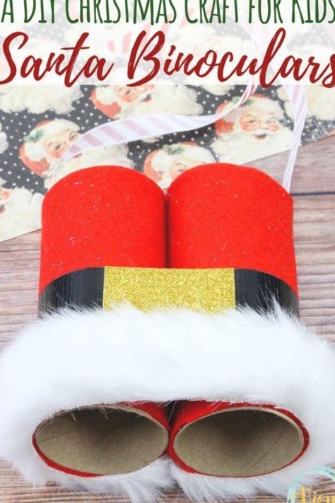 Santa Binoculars, Kids Easy Crafts, Snake Crafts, Puppets For Kids, Diy Santa, Christmas Cards Kids, Christmas Crafts For Kids To Make, Toilet Paper Rolls, Kids Christmas Party