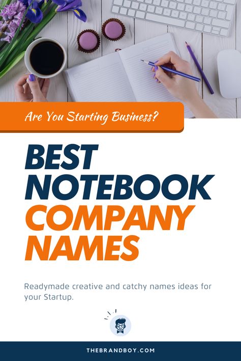 Notebook Name Ideas, Catering Business Names, Burger Store, Book Club Names, Best Notebook, Company Name Ideas, Journal Business, Small Business Blog, Branded Notebooks