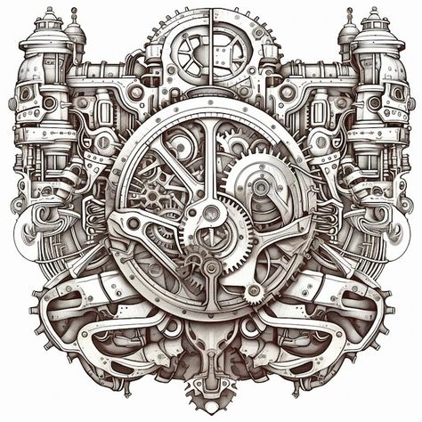 Drawing Steampunk Art Ideas Check more at https://metaclus.com/drawing-steampunk-art-ideas/ Steam Engine Drawing, Drawing Steampunk, Steampunk Art Drawing, Gear Drawing, Steampunk Drawing, Green Room Decor, Gcse Art Sketchbook, Collage Drawing, Steampunk Gears