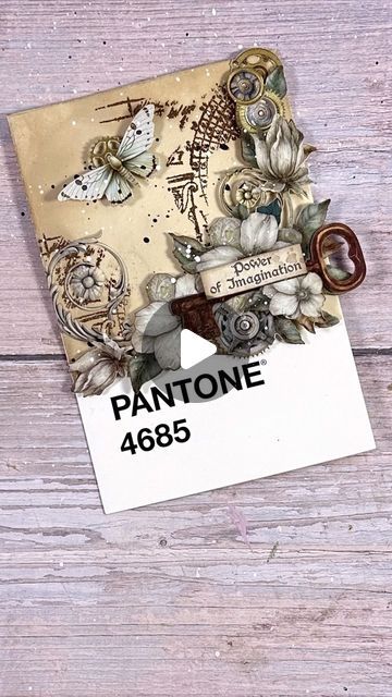 mixed media postcard - you can watch the how-to on my instagram account @vickyp_gr Pantone Postcard Art, Pantone Postcards, Pantone Cards, Stamperia Cards, Mixed Media Inspiration, Altered Cards, Vicky Papaioannou, More Friends, Postcard Art