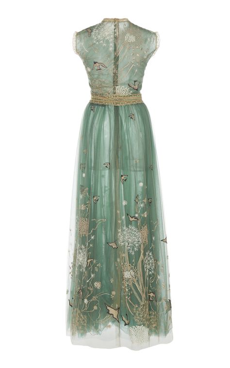 Click product to zoom Green Tulle Maxi Dress, Embroidered Dress Formal, Floral Green Dress, Gown Green, Embroidered Tulle Dress, Embroidered Mesh Dress, Designer Gown, Alex Perry, Embellished Gown