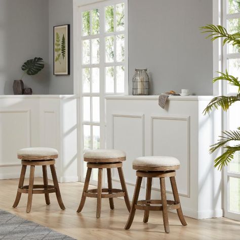 Boraam Fenton Counter Stool | Hayneedle Counter Stools Backless, Wood Counter Stools, Backless Stools, Backless Bar Stools, Swivel Counter Stools, Swivel Stool, Wood Counter, Wood Bar, Swivel Seating