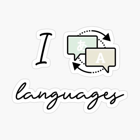 Language Journal, Job Inspiration, College Stickers, Sticker Design Inspiration, Science Stickers, Language Quotes, Foreign Language Learning, Language Translation, Language Teacher