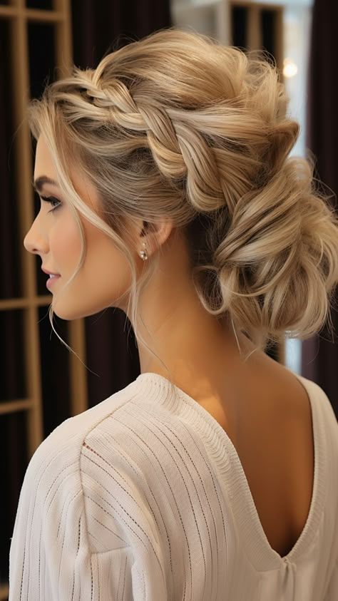 25 Luxurious Fishtail Braid Hairstyles Bridesmaids Hair Styles Updo, Bridesmaid Hair That Will Stay, Hair Up Party Hairstyles, Thick Hair Bridesmaid Hairstyles, Wedding Partial Updo, Braided Bride Hairstyles, Wedding Hairstyles With Braid, Formal Hair Up, Round Face Updo