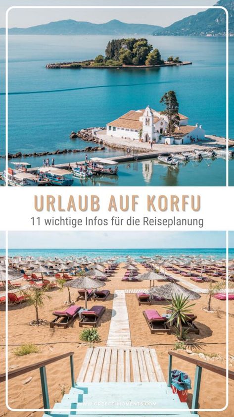 korfu urlaub buchen tipps Travel Guide Book, Corfu Greece, Island Destinations, Fun Places To Go, World Traveller, Beautiful Travel Destinations, Corfu, Travel Lover, Greece Travel